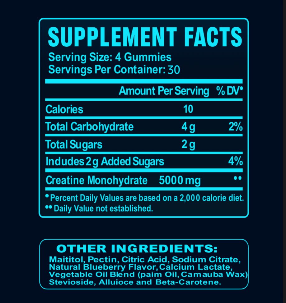 Creatine Gummies (BlueBerry) - Freed Mind